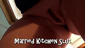 Married Kitchen Slut Gags on Monster Cock in Deepthroat Action.