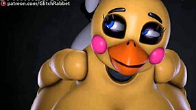 Risanka femdom Vanny trdo udari Toy Chica v divji 3D akciji
