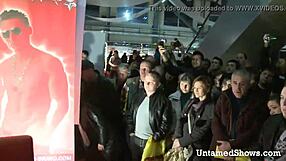 hot stripper nurse on stage swallowing cock