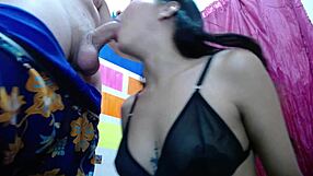 Pretty schoolgirl Lu sucks cock intensely.