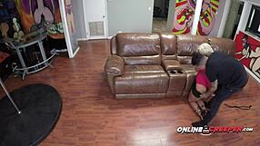 Teen Brandi tricked into sucking Bruno’s big cock