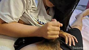 Oh, thai babe swallows my cum in her mouth!