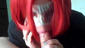 redhead amateur wife enjoying homemade time with her partner