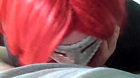 redhead amateur wife enjoying homemade time with her partner