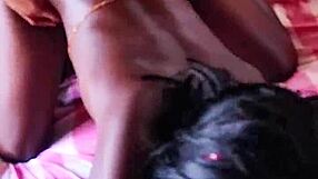 My neighbor's girlfriend sneaked over to watch TV with me