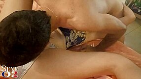 French Slut In Thong And Heels Gets Facial Cumshot