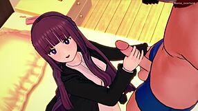 fern starts a new sex lesson with handjob and cumshot in 3d anime hentai cartoon