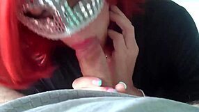 redhead amateur wife enjoying homemade time with her partner