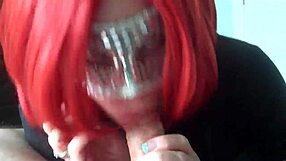 redhead amateur wife enjoying homemade time with her partner