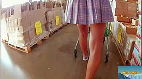 shopping without panties, feeling the thrill in public