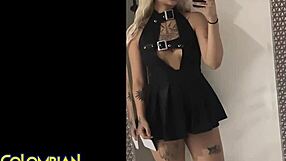 Colombian casting couch alt goth latina gets facial