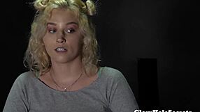 Long Legged Blonde Gags And Chokes While Deepthroating Ten Cocks In Messy Gangbang