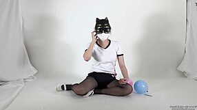 Asian Stockings Fetish With Japanese Balloon Play