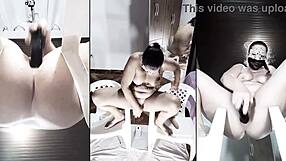 close-up anal striptease with toys