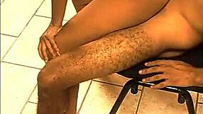 Latina brunette sucks and rides thick cock.