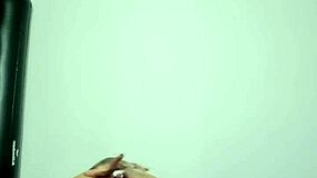 Latina girl tries first anal with glass dildo