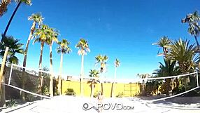 povd backyard badminton massage anal fuck with busty anissa kate, outdoor facial