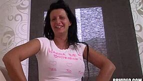 Busty Brunette German Milf Masturbates