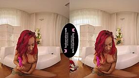 Milf red fox feels intense pleasure masturbating in vr