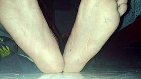 Blue Sweaty Socks and Barefeet with Cumshot?