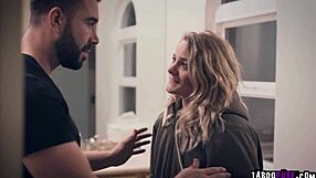 Lisey Sweet is a blonde teen who gives a deepthroat blowjob to a family man she met by chance.