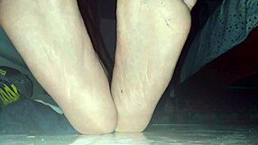 Blue Sweaty Socks and Barefeet with Cumshot?