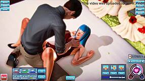 blue haired beauty gets fucked silly