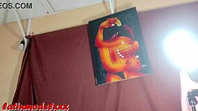 amazing big ass model poses in tiny thong, showing off curvy pussy and panties