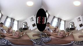 Blonde dessert turns into taboo orgasm