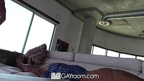 Muscle Stud Jordan Bass Fucks Mike Maverick in Gayroom