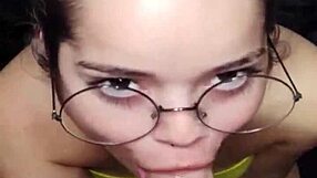 Brunette Babe White Moon Gives Deepthroat Blowjob After Shower