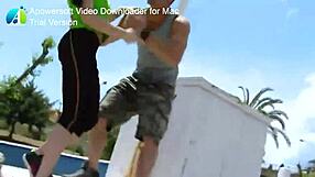 Tetona getting wild with public banging action outdoors