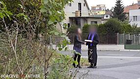 Russian Girl Rough Fucked In Van Outdoors