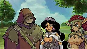 Princess with big tits engages in intense dirty talk with alien in anime hentai