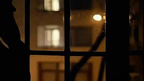 cute freckled brunette in long socks masturbates to a wild orgasm