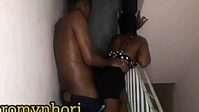 Young couple has hidden sex in construction building