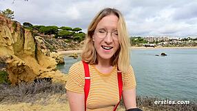 Amelia in glasses and stockings masturbates with dildo 😍