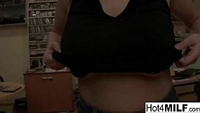 milf flaunts her big natural tits nude