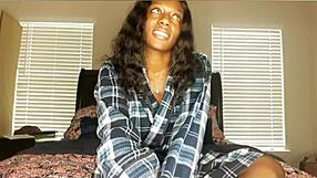 missing my ebony girlfriend's big tits while she gives jerk off instructions