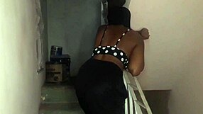 Young couple has hidden sex in construction building