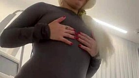 Removing Clothes Tease And Getting Dressed Again Blonde Tattoo Sexy