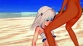 Gawr gura is getting fucked hard on the beach