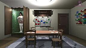 Escaping the lustful doll room, huge boobs get wild in intense hentai action