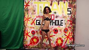 Skinny Shemale Strokes Multiple Cocks With Intense Boldness