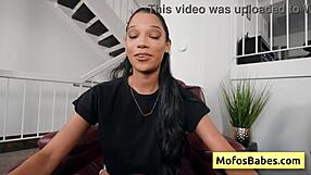 Sexy Black Beauty Eden West Seduces Charles Dera With Natural Big Boobs And Bald Pussy