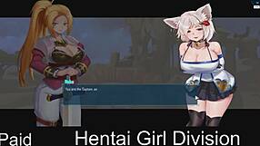 Hentai girl division neko in anime action