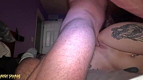 Amateur emo girl in couple scene with creampie