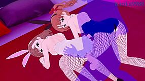 Feeling intense emotions in Mikoto and Kuroko's bunny girl threesome