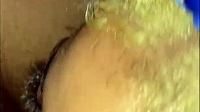 Ebony slut gives blowjob and sucks wet pussy in POV webcam session