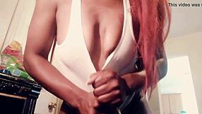 Ebony Babe Bounces Oiled Ass on Bed